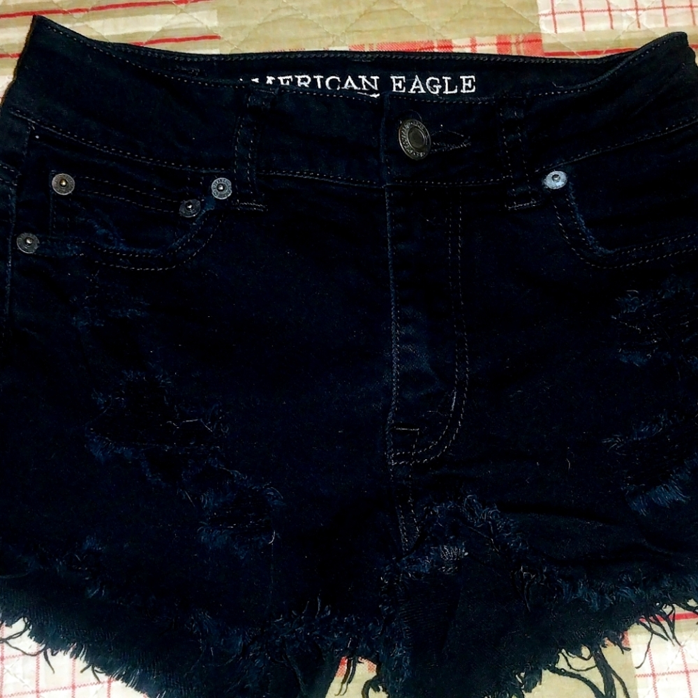Destroyed High Rise Jean Shorts
